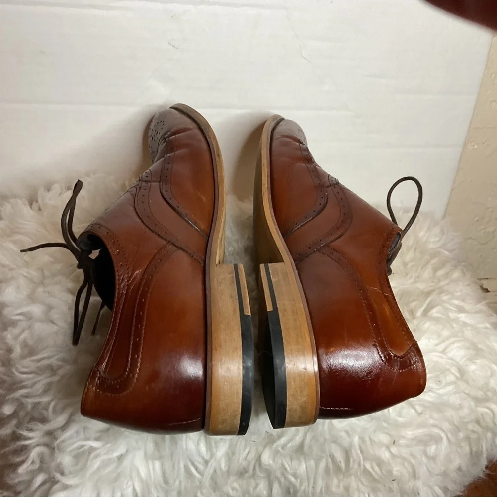 Stacy Adam’s brown leather wing tip Tie up Oxfords 11